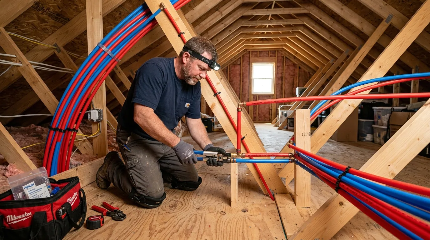 Pipe insulation in attic